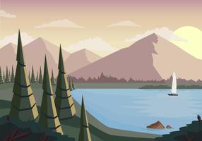 Vector hermoso paisaje ilustración