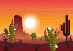 Ilustración de vector desierto paisaje