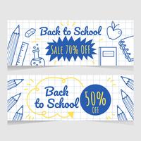 Hand Drawn Back to School Sale Banner Vector
