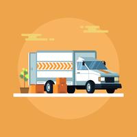 Shipping By Moving Truck Vector