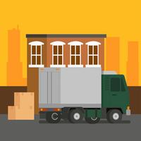 Moving Truck Loading Vector