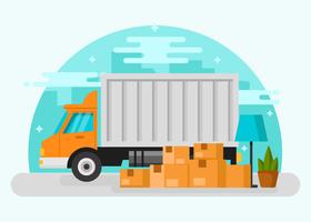 Moving Truck Concept Background vector