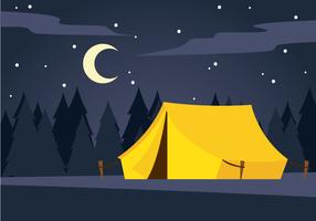 Campamento nocturno tranquilo vector