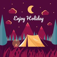 Noche Camping ilustración vectorial vector