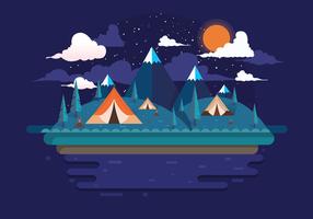 Night Camping Vector