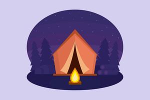 Vector de noche de camping