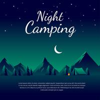 Night Camping Template Vector