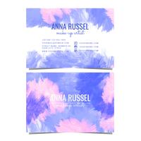 Vector Watercolor Makeup Artist Business Card