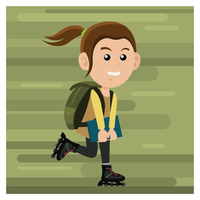 Girl With Inline Skates vector