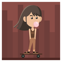 Girl On A Skateboard vector