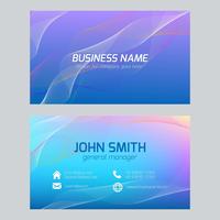Blue Abstract Wavy Business Card vector