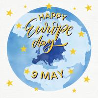 Europe Day Watercolour Background Vector