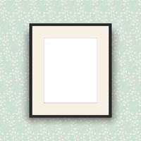 Blank picture frame on vintage style wallpaper vector