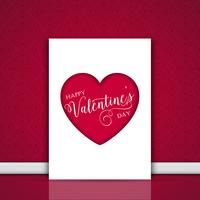 Valentine's day card leaning against a wall  vector