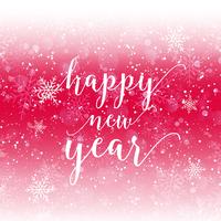 Happy New Year text on snowflake background  vector