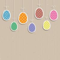 Easter eggs on cardboard texture  vector