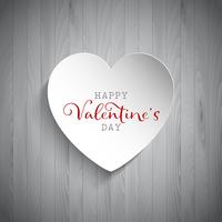 Valentine's Day heart on wood background  vector
