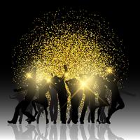 Party people on glitter background vector