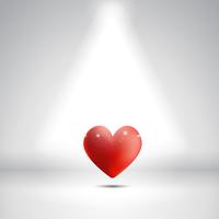 Heart under a spotlight vector