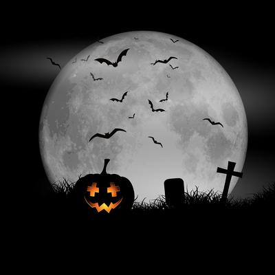 Halloween moon background 