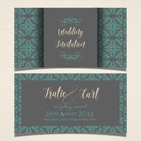 Decorative wedding invitation vector