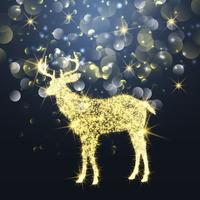 Sparkle Christmas deer  vector
