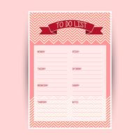 Weekly to do list vector