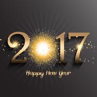 Happy New Year background with firework design vector