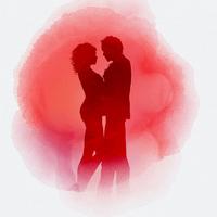 Valentine's Day couple on watercolour background vector