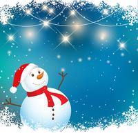 Christmas snowman background vector