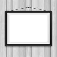 Picture frame on wood background  vector