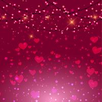 Valentine's Day background with hearts and lights  vector