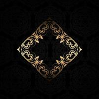 Stylish background with gold frame  vector