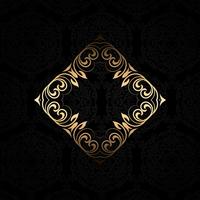 Stylish background with gold frame  vector