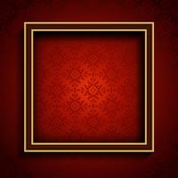 Old picture frame on red damask background  vector