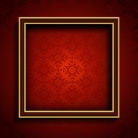 Old picture frame on red damask background  vector