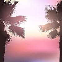 Retro styled palm tree background vector