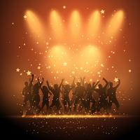 People dancing on spotlight background  vector