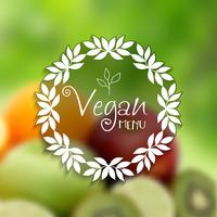 Diseño decorativo del menú vegano. vector