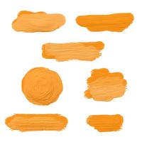 Gold acrylic paint smears  vector