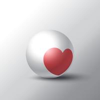 Heart on sphere  vector