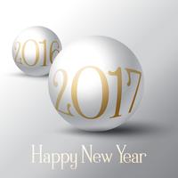 Happy New Year background with sphere design vector