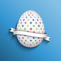 Polka dot easter egg background  vector