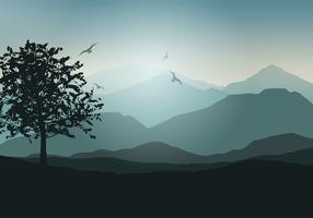 Tree landscape vector