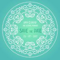 Decorative save the date invitation vector