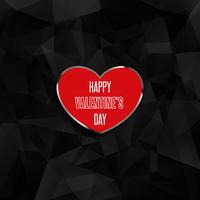 Valentine's day heart on low poly background  vector