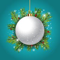 Decorative Christmas bauble background vector
