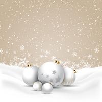 Christmas baubles in snow  vector