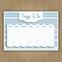 Things to do weekly planner vector