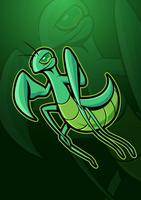 Logotipo de la mascota de Mantis religiosa vector